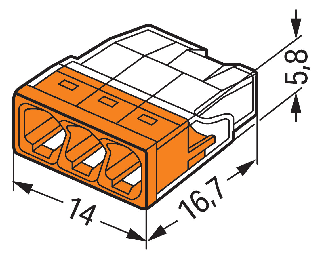 Steckklemme 3f 450V 24A Serie 2273 0,5-2,5qmm f.Massivleiter
