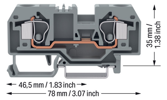 Reihenklemme 0,2-10qmm Serie 284 1Etage 2kl gr 57A Hutschiene TH35