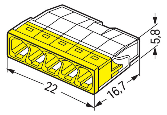 Steckklemme 5f 450V 24A Serie 2273 0,5-2,5qmm f.Massivleiter