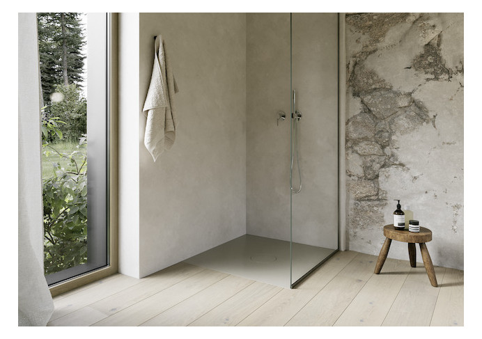 Bette Duschfliese BetteAir 1000 x 1000 mm, cashmere, Rechteck, glasierter Titan-Stahl