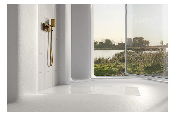 Bette Duschfliese BetteAir 1000 x 900 mm, jasmin, Rechteck, glasierter Titan-Stahl
