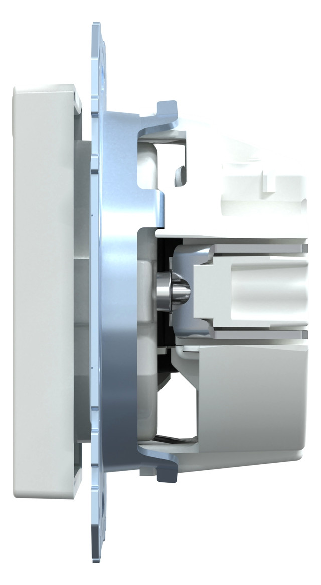 Steckdose 1f akws glz System M UP m.BS IP20 aktivweiß Überspannungss