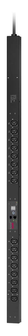 Rack-Stromverteilung 16Steckd 16xC13 230V Mit Sicherung m.Display m.LED-Anz