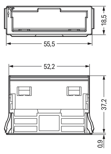 Rahmen Snap-In sw 5p Stecker/Buchse