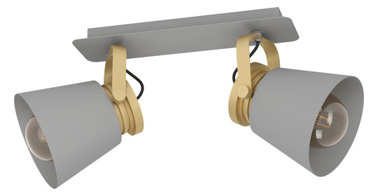EGLO Balkenspot/2 E27 Grau/Gold    43836 