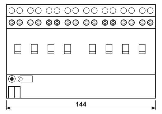 Schaltaktor KNX REG 8TE 8f 16A 3680W 21-32V Vor Ort-/Handbedienung