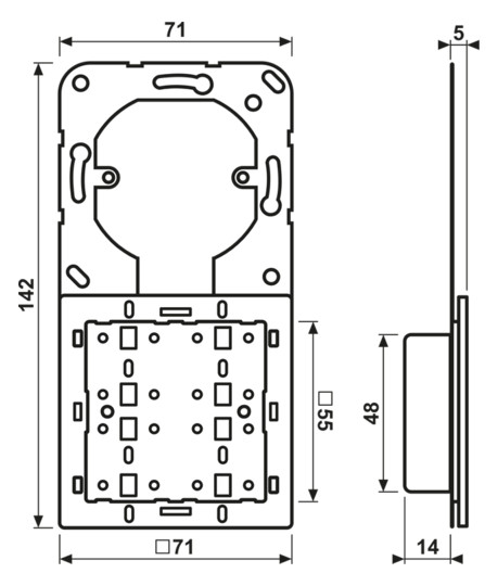 Tastsensor KNX UP ws 8f 8pkt LED m.LED-Anz