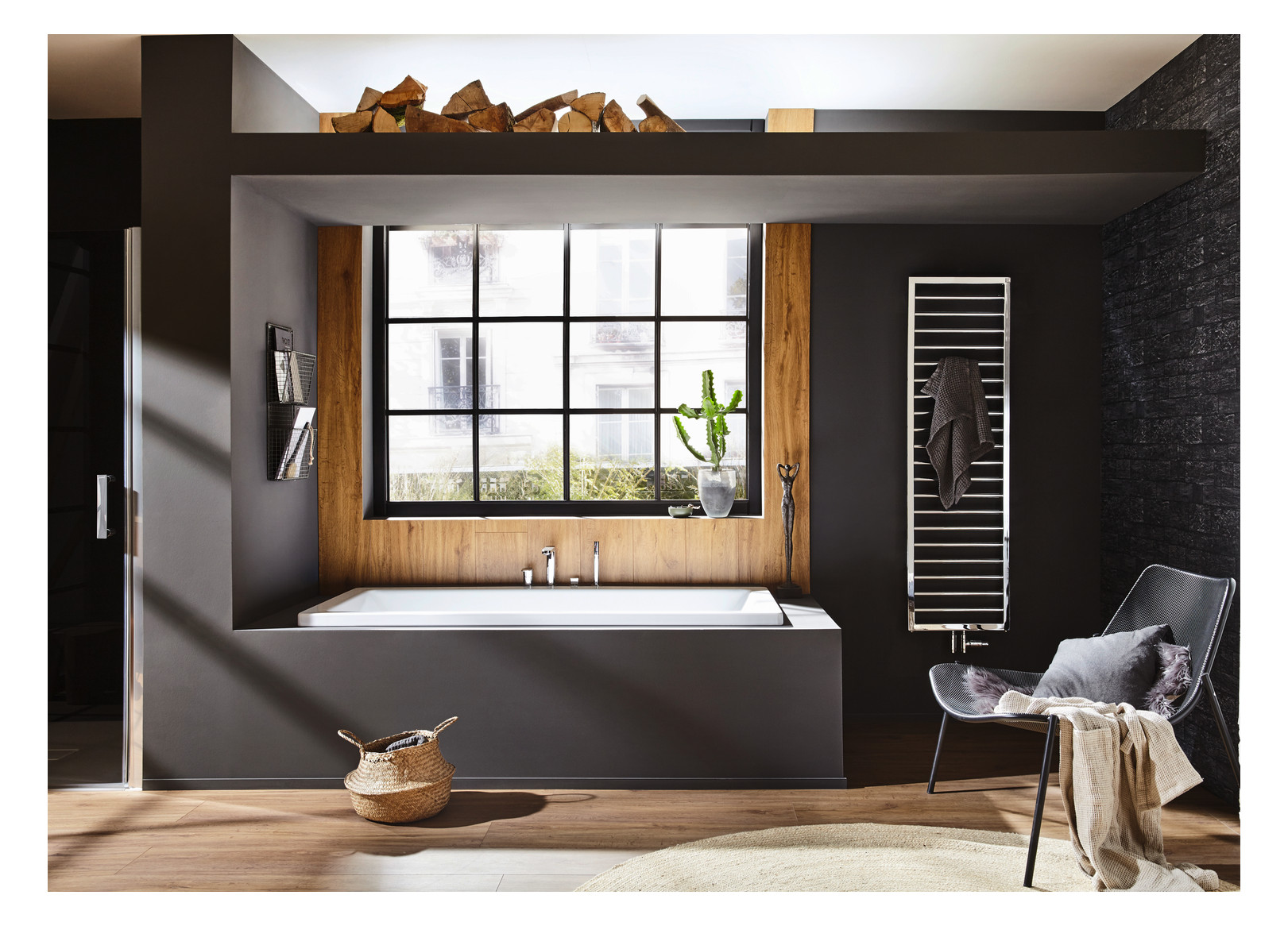 Kaldewei Badewanne CONODUO 733 180x80cm, Griffloch Vollantislip Perl-Effekt, pergamon