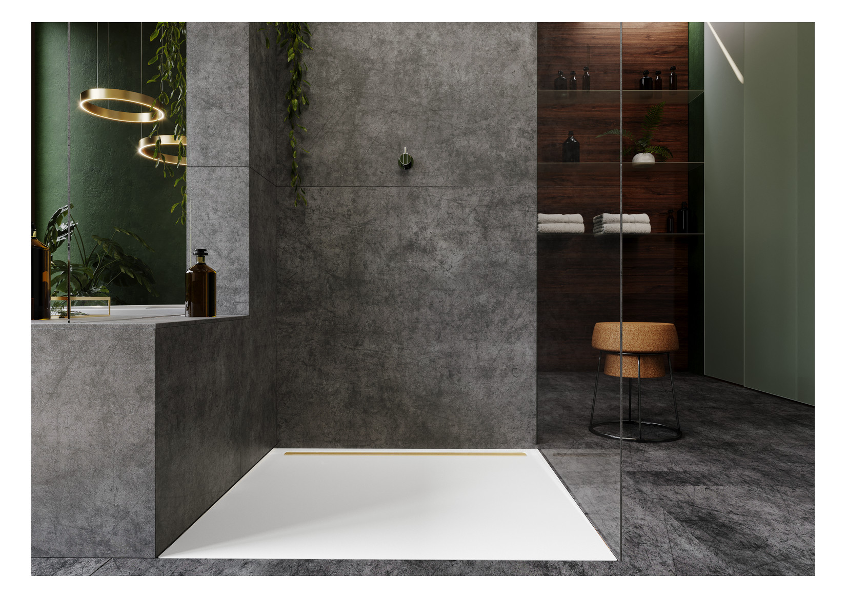 Kaldewei Duschwanne NEXSYS 2625 80x160cm, bodeneben, schwarz