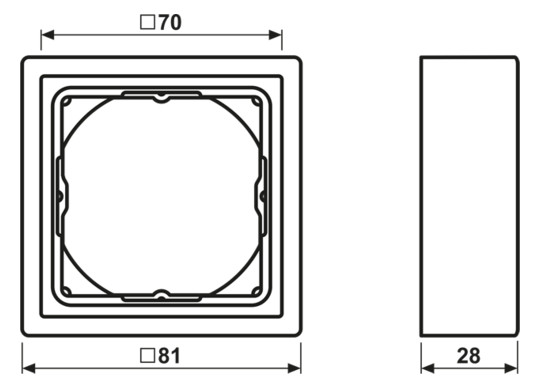 Einbaurahmen 1f aws glz Kst f.GEB-K Thermopl