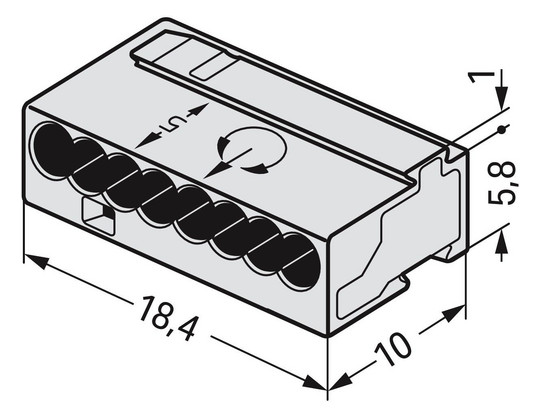 Steckklemme 8f 100V 6A Serie 243 lgr f.Massivleiter