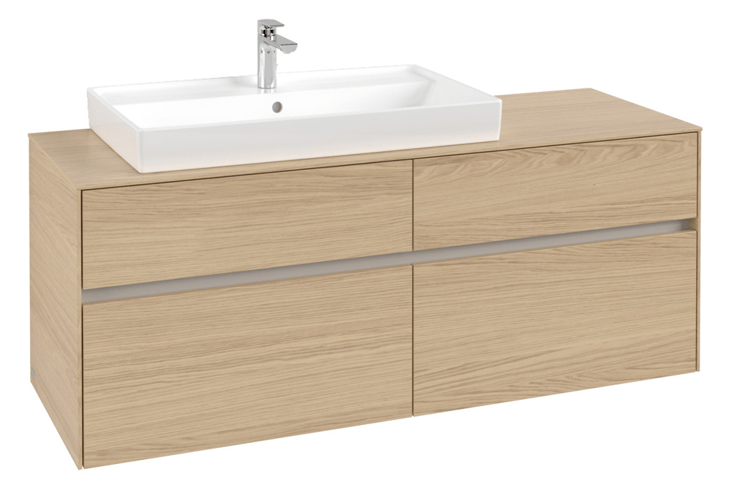 V&B Waschtischunterschrank Collaro 140x54,8x50cm, Waschtisch links, nordic oak