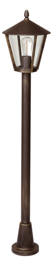 Pollerleuchte 57W E27 br Alu Kst_tr HV IP44