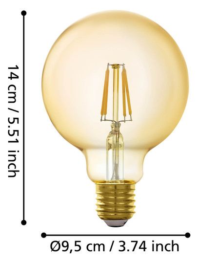 EGLO Leuchtmittel amber E27 1X4,9W 12224 