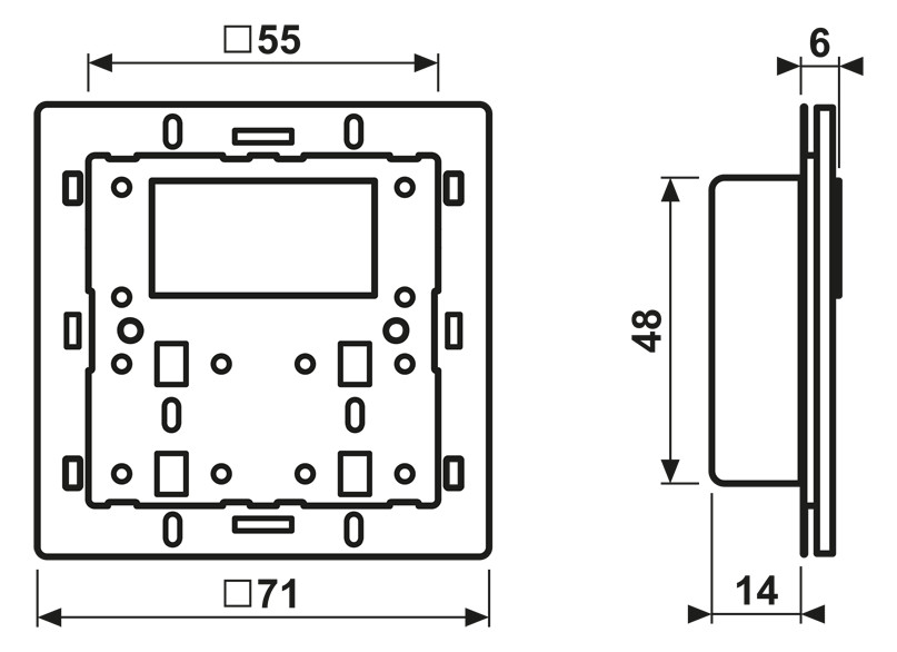 Raumtemperaturregler UP KNX m.Display Bedienelement Mit Vor-Ort Bedienung