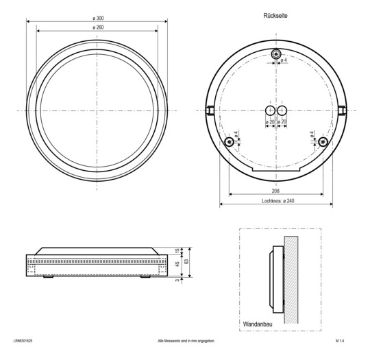 EVN LED Anbauleuchte aus      LR66301525 