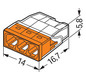 Steckklemme 3f 450V 24A Serie 2273 0,5-2,5qmm f.Massivleiter