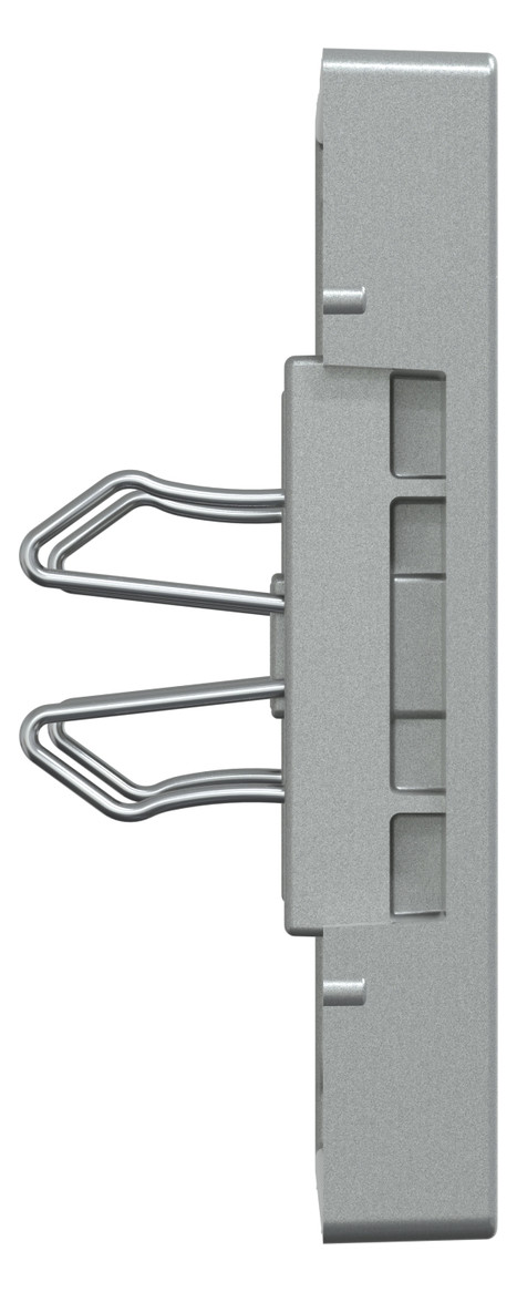 Zentralplatte USB 2f alu-si Klemmbef m.Aufdr aluminium-silber