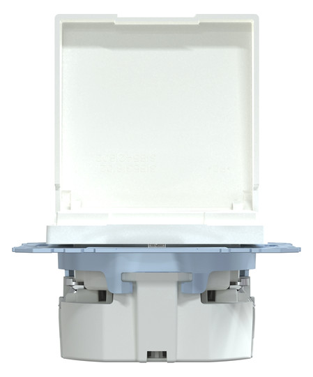 Steckdose 1f akws glz System M UP Klappd IP20 aktivweiß