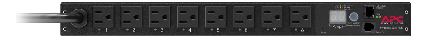 Rack-Stromverteilung 1HE 120V m.Display LED m.LED-Anz Schaltbar