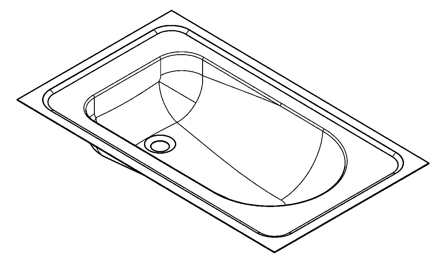 AR Babybadewanne, CAMPUS, Edelstahl, 915x550x150 mm, Einlegemontage