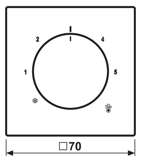 Abdeckung Raumtemp lgr div.Symbole