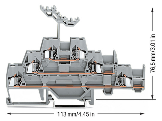 Reihenklemme 0,08-2,5qmm Serie 280 20A 3Etagen 2kl gr Hutschiene TH35