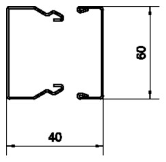 Leitungsführungskanal ST 40x60x2000mm vz hfr LF-K 1700qmm