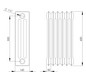 HG-TEC DIN-Stahlradiator RAL 9010 gep. 39 Glieder BH 600 NA 500 BL 1950 BT 160