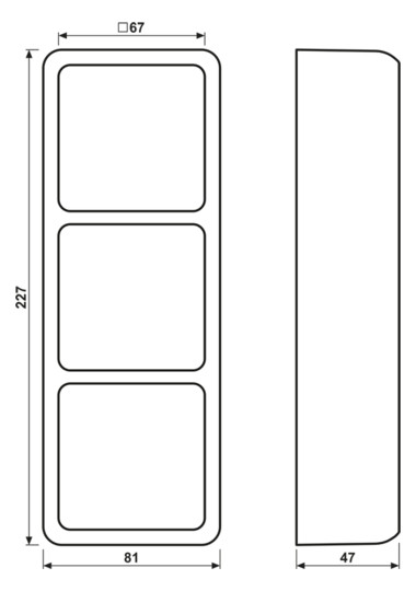 Gehäuse AP 3f Kst ws CD / CD 500 Aufputz glz AP-Geh