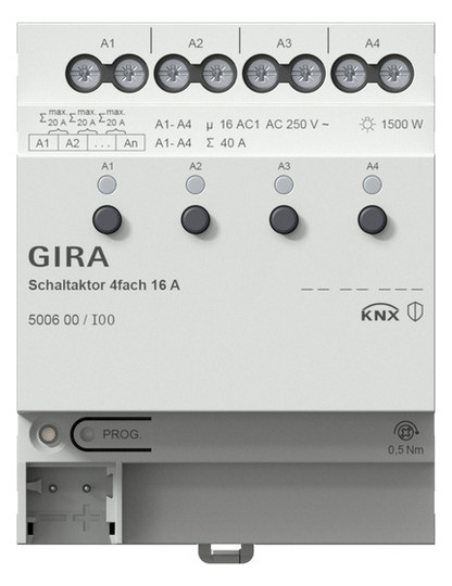 GIRA 500600 Schaltaktor 4f 16 A KNX REG 