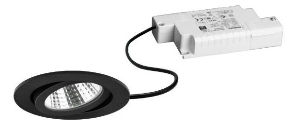 LED-Einbaustrahler 6W 3000K 630lm Konv sw mt 1LED Alu IP20 RF:hochglänzend