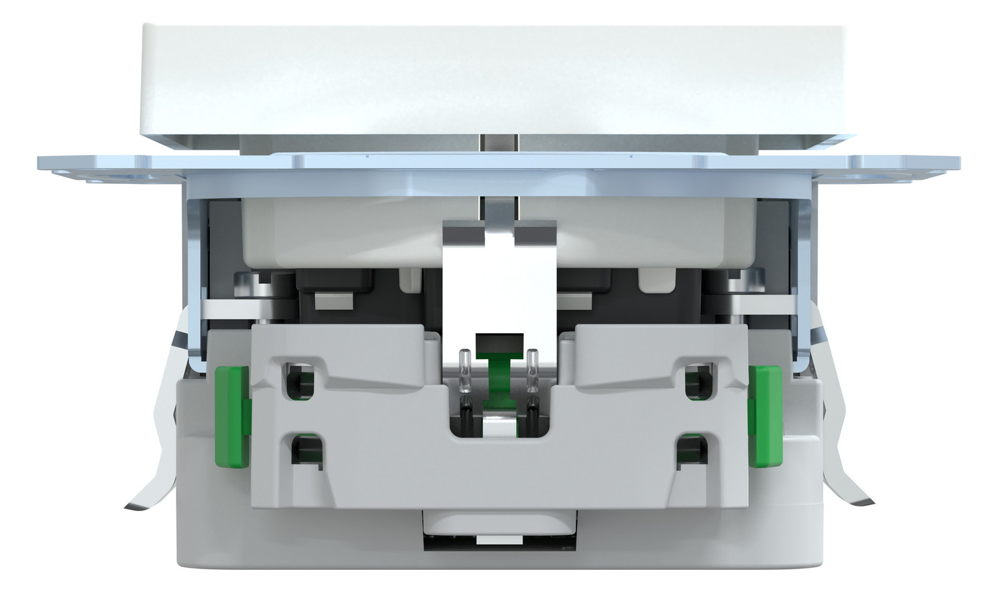 Steckdose 1f akws glz 1USB-A 1USB-C UP m.BS aktivweiß IP20