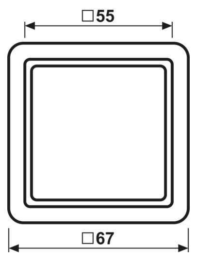 Zwischenrahmen aws CD 55x55mm RAL9010 quadratisch 55mm/quadratisch 55mm