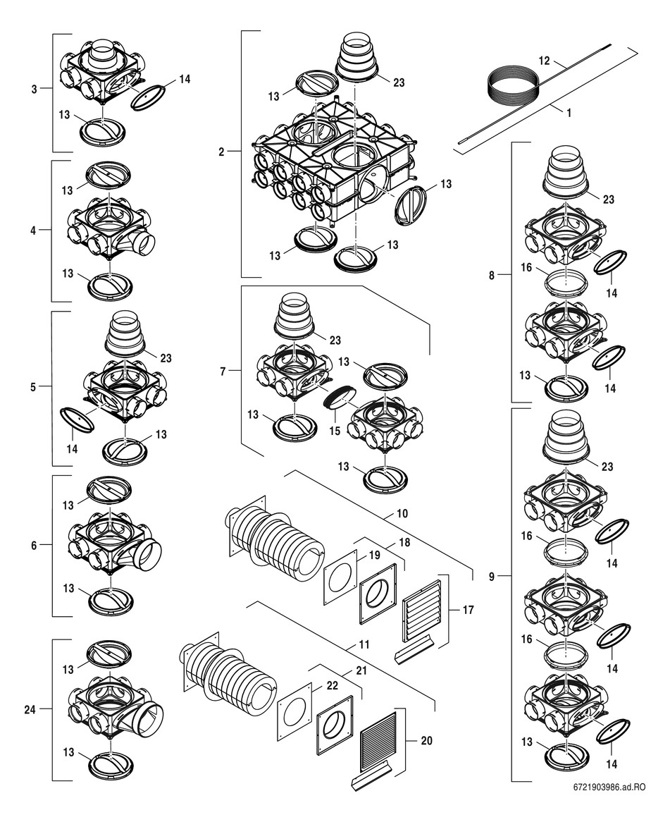 BOSCH Bedienheit CV 40 H/U für V2000D 43 mit Unterputz-Netzteil
