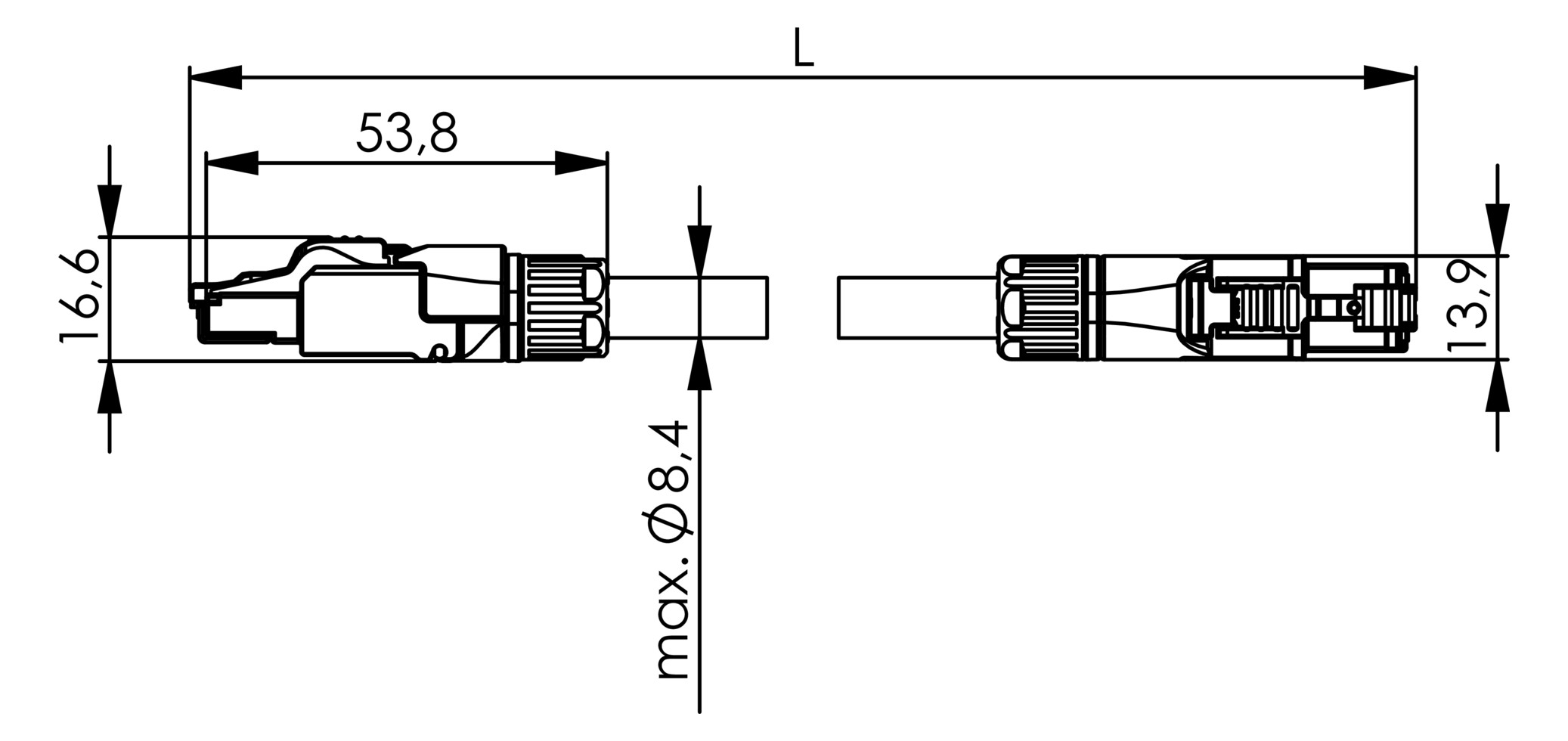 Patchkabel Cat6A S/FTP IP20 10m bl RJ45 1:1 24qmm