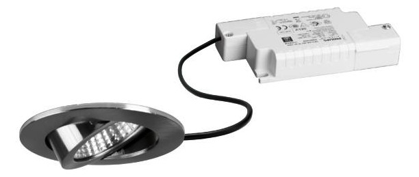 LED-Einbaustrahler 6W 3000K 630lm Konv ni mt 1LED Alu IP20 RF:hochglänzend