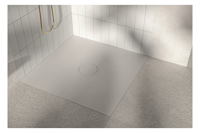 Bette Duschfliese BetteAir 1000 x 900 mm, jasmin, Rechteck, glasierter Titan-Stahl