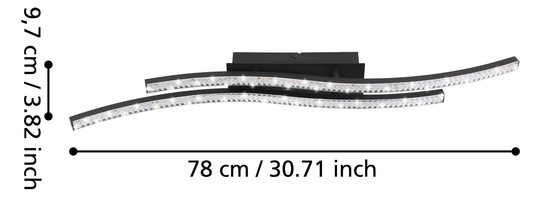 EGLO LED-Deckenleuchte Schwarz/    99801 