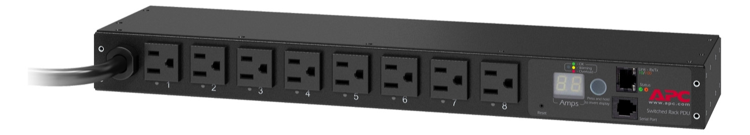 Rack-Stromverteilung 1HE 120V m.Display LED m.LED-Anz Schaltbar