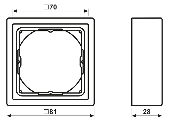 Einbaurahmen 1f aws glz Kst f.GEB-K Thermopl