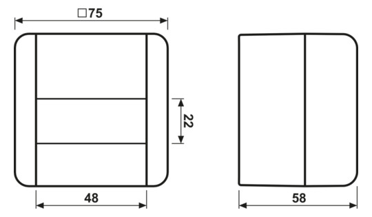 Wipptaster-Modul gr 1S AP WG 800 IP44 glz