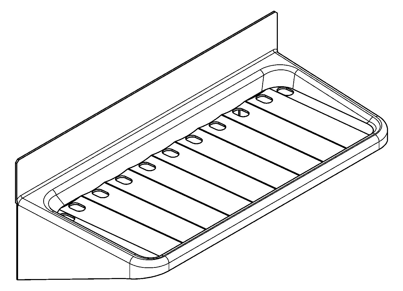 Aquarotter Ablageschale Rodan 195x77x96mm, für Aufputzmontage, Chromnickelstahl seidenmatt