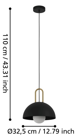 EGLO Hängeleuchte/1 E27 Schwarz/   99693 