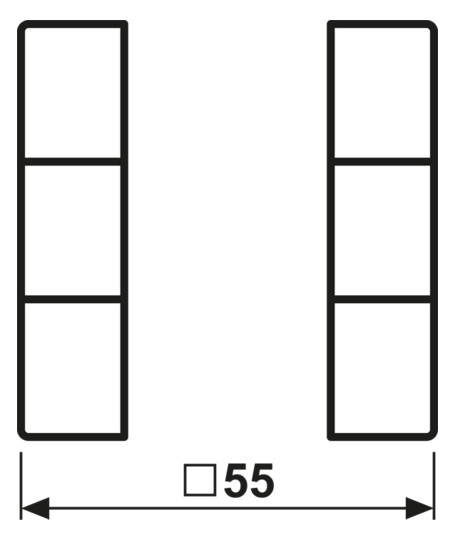 Taste 3t Schalt/Dimm A sw glz f.Bussystem