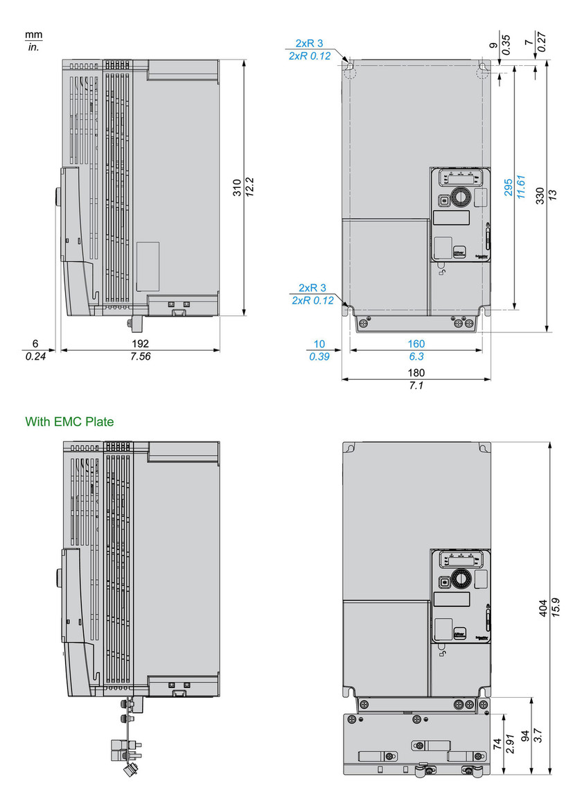 Frequenzumrichter lin=11k ALTIVAR A3ph 200-240V E3ph 599Hz 50/60Hz IP20 5%F
