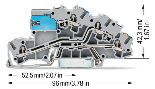 Installationsklemme 32A Serie 2003 3pot 0,25-4qmm gr Mit N-Trennschlitten