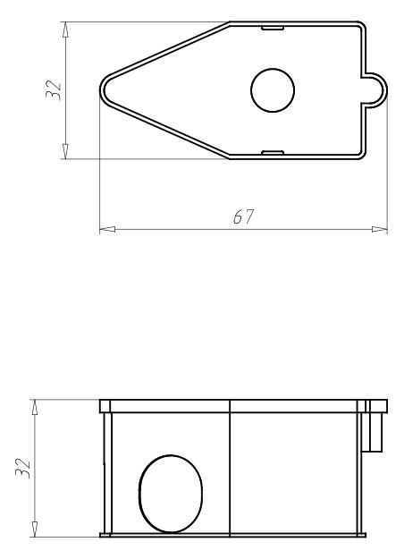 Gerätedose UP 60x32x30mm Kst rechteck IP2X