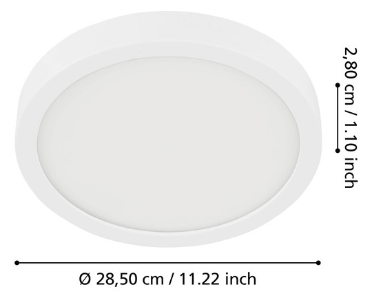 EGLO LED-Deckenleuchte D:285 Weiss 30891 