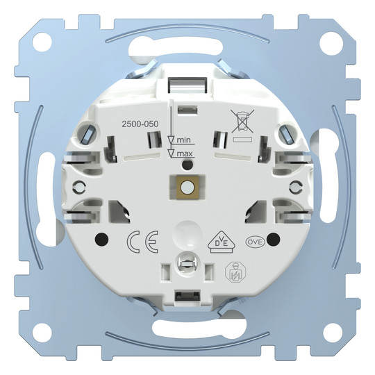 Steckdose 1f akws glz System M UP m.BS IP20 aktivweiß